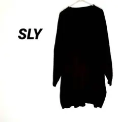 4802U スライ 長袖　コットン ニットワンピース 黒　オーバーサイズセーター