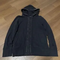ヒステリックグラマー　スタッズ付き黒パーカー