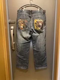 pellepelle アートデザイン デニムパンツ　刺繍
