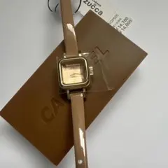 【未使用品】ズッカ　キャラメル　CARAMEL ベージュ スクエア 腕時計のサムネイル