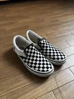 27.5 VANS バンズ チェッカー スリッポン　チェック