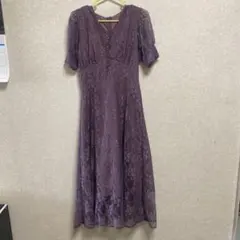 GRL グレイル　総レースロングワンピース パープル