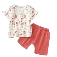 【新品】ベビーパジャマ★80★ダブルガーゼ★半袖★春夏★アニマル★部屋着