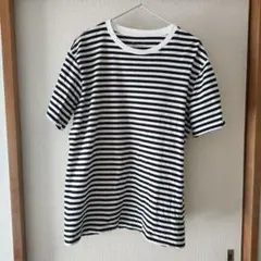 白と黒のストライプ Tシャツ XL