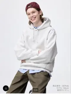 【試着のみ】GU ヘビーウェイトスウェットパーカー ライトグレー