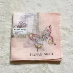 Hanae Mori ハンカチ 蝶柄 ピンク