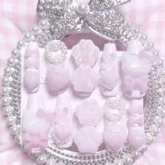 ♥ 量産型 ネイルチップ 地雷系 平成女児 ロング ゴテゴテ