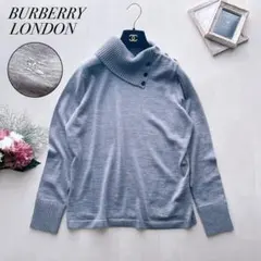 美品✨バーバリーロンドン ロゴボタン ニット セーター ハイネック サイズ5