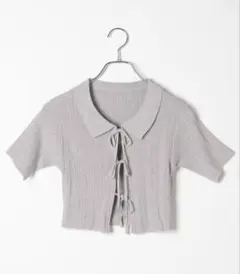 ラメリボンニット（半袖） Heather シルバーのサムネイル