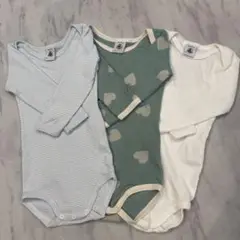 PETIT BATEAU ベビー肌着 3枚セット　ハート