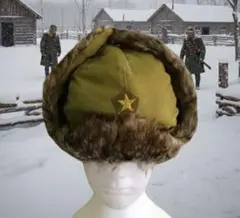 WW2 ソ連軍 ウシャンカ レプリカ 複製品 防寒帽 ロシア軍 旧ソ連軍ウシャンカ防寒帽ロシア軍毛皮帽 ロシアン帽 ロシア陸軍26000