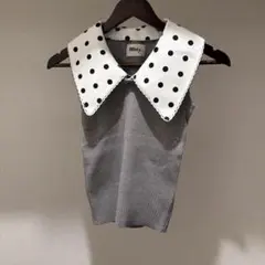 Bibiy BETTY DOT TOP ノースリーブ ドット柄襟付き - メルカリ