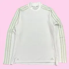 ADIDAS アディダス ゴルフ 長袖 モックネック シャツ M ホワイト