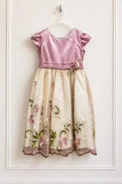 PRINCESS FAITH ドレス ピンク花柄刺繍130 結婚式　ピアノ発表会