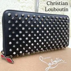 ✨人気✨ ルブタン 長財布 パネトーネ ラウンドジップ　ブラック　レザー ✨美品✨ ルブタン 長財布 ラウンドジップ スタッズ パネトーネ