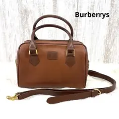 ヴィンテージ バーバリー ノバチェック裏地 2way ミニボストン レザーバッグ