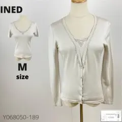 美品 INED イネド トップス カーディガン アンサンブル ビジュー 上品 M