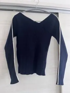 SeaRoomlynn アシンメトリーニット ネイビー