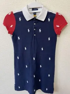 Polo Ralph Lauren 半袖ワンピース S ネイビー/レッド　120