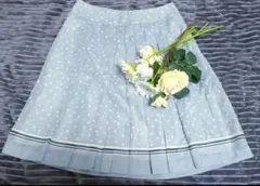 【最終価格】any SiS 水色ドット柄フレアスカート