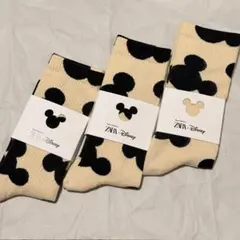 ZARA コラボミッキーマウスシルエットソックス M 新品 39-42