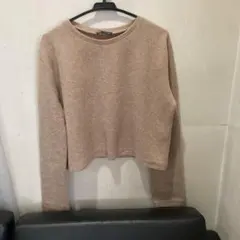 ZARA クロップド丈 長袖ニット ベージュ