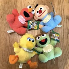 セサミストリート　ベビーぬいぐるみ　エルモ　ビッグバード　オスカー　まとめ売り