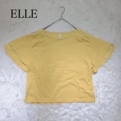 ELLE エル カットソー イエロー　フリル袖 半袖 M トップス　カジュアルのサムネイル