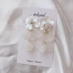 フラワーアクセサリー　イヤリング　ピアス　ワイヤーアクセサリー　ウエディング