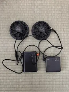 USBファン 2個セット ポータブルバッテリー付き