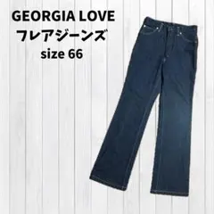 GEORGIA LOVE ハイウエスト フレアジーンズ デニム カジュアル 韓国