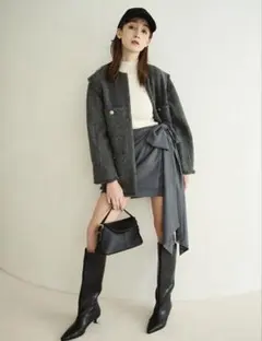 FRAY I.D ボリュームリボンタフタミニスカート GRY 1のサムネイル