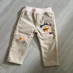 未使用 double.B 刺繍入りパンツ あったか 裏フリース 80cm