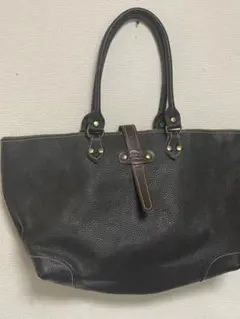 ダークブラウン ハンドメイド レザートートバッグ 大容量
