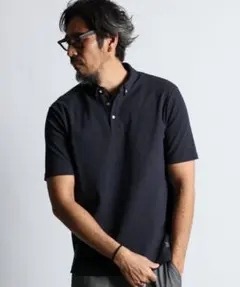 The DUFFER 퀵 드라이 안티링클 칼라 버튼다운 폴로 셔츠 네이비 L