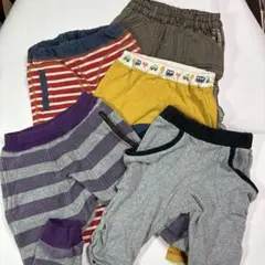 【90サイズ】男の子用 ズボン 5点まとめ売り 保育園着 洗い替え 記名シール済