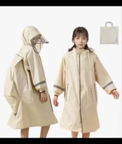 レインコート 男女兼用 リュック対応 2重バイザー 6XL