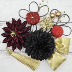 髪飾り　☆4268☆ つまみ細工　成人式　卒業式　結婚式　七五三　帯留め