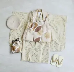 〔完売品〕utatane ひよこ商店 被布セット　七五三　クリーム　古典柄