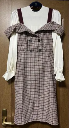 31 Sons de mode 未使用 韓国系 ピンク 柄 冬 ワンピース 膝丈