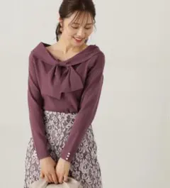 プロポーション ボディードレッシングオフショルリボンニット