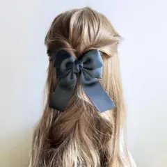 黒 ハンドメイドリボンヘアアクセサリー 卒業式 入学式
