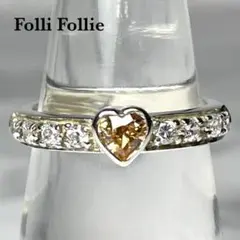 Folli Follie フォリフォリ リング ハート オレンジ ストーン装飾