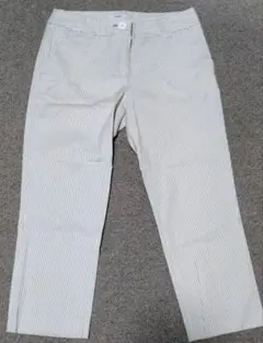 ナチュラルビューティーベーシック　クロップド　ストライプ　パンツ