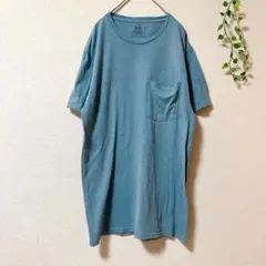 フルーツオブザルーム ポケットTシャツ 半袖 M くすみブルー 無地のサムネイル