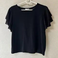 COLZA フリル袖 黒 Tシャツのサムネイル