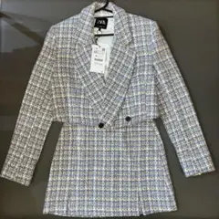 【タグ付き新品未使用】マルチカラーツイードジャケット スカート セットアップ