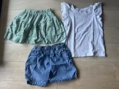 キッズ服 3点セット（スカート・ショートパンツ・トップス）130cm