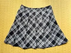 チェック柄フレアスカート ネイビー系165cm