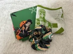 ONE PIECE ゾロ　グッズ　名場面ハンカチ　シュシュ　など　3点セット